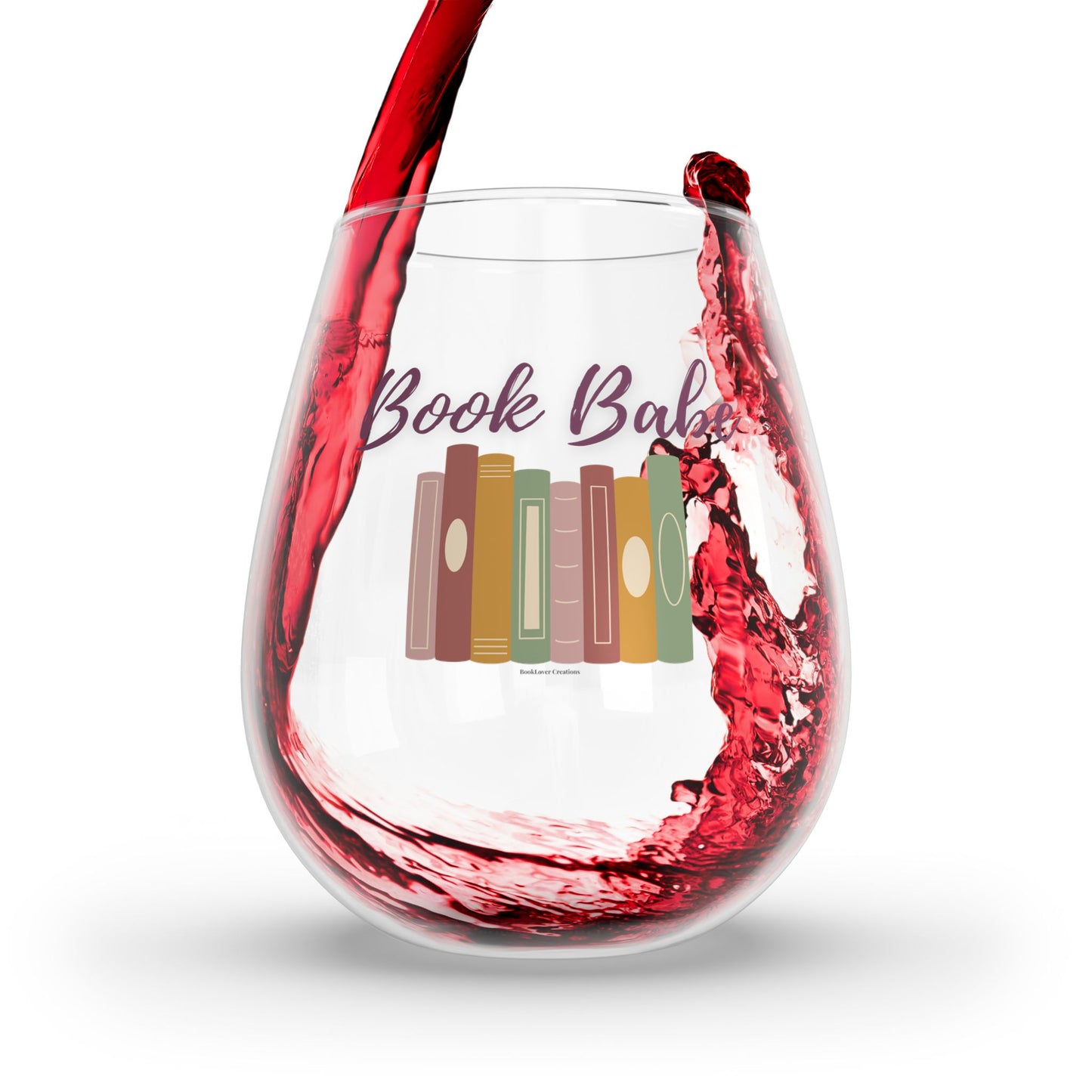 Book Babe Stemless Wine Glass