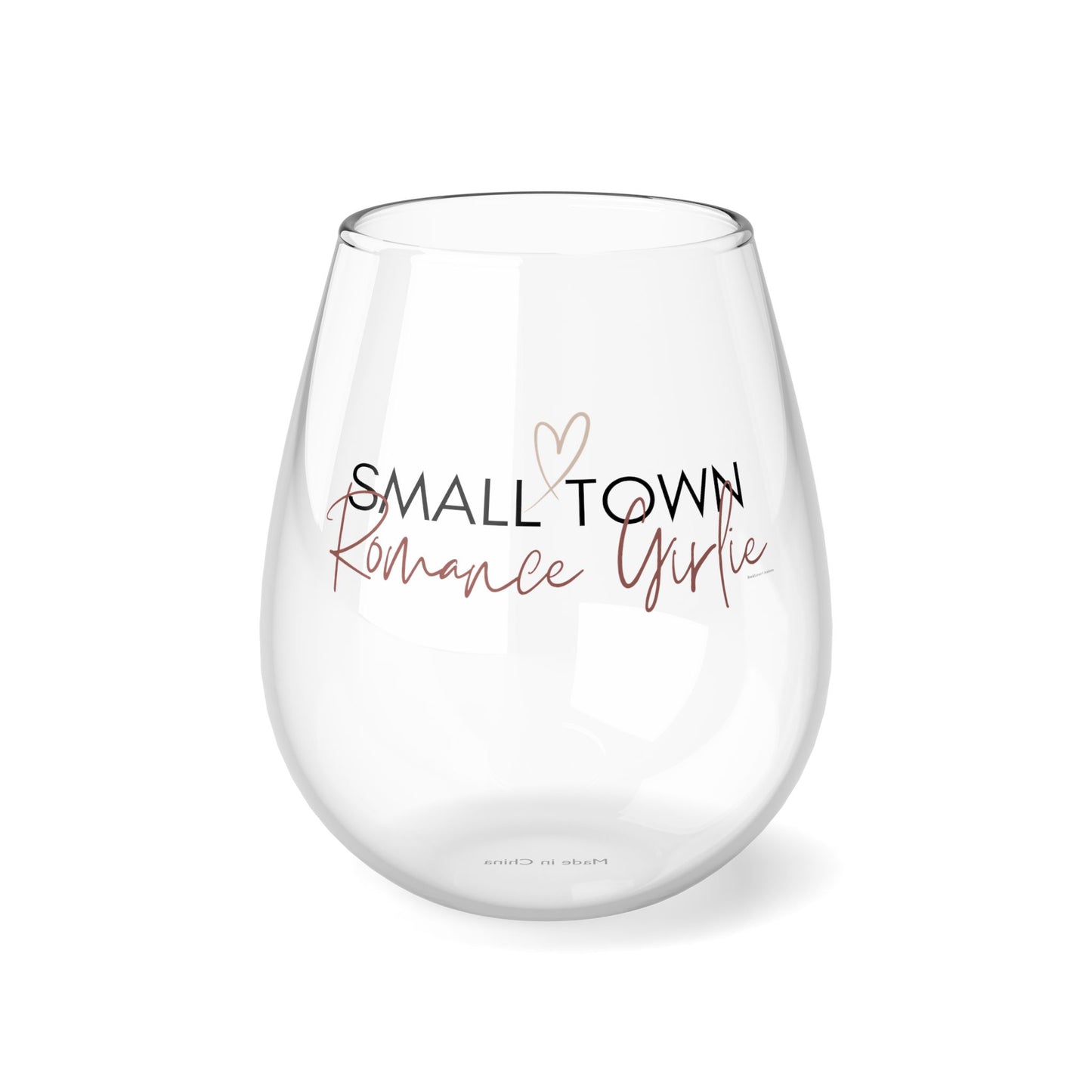 Small Town Romance Stemless Wine Glass