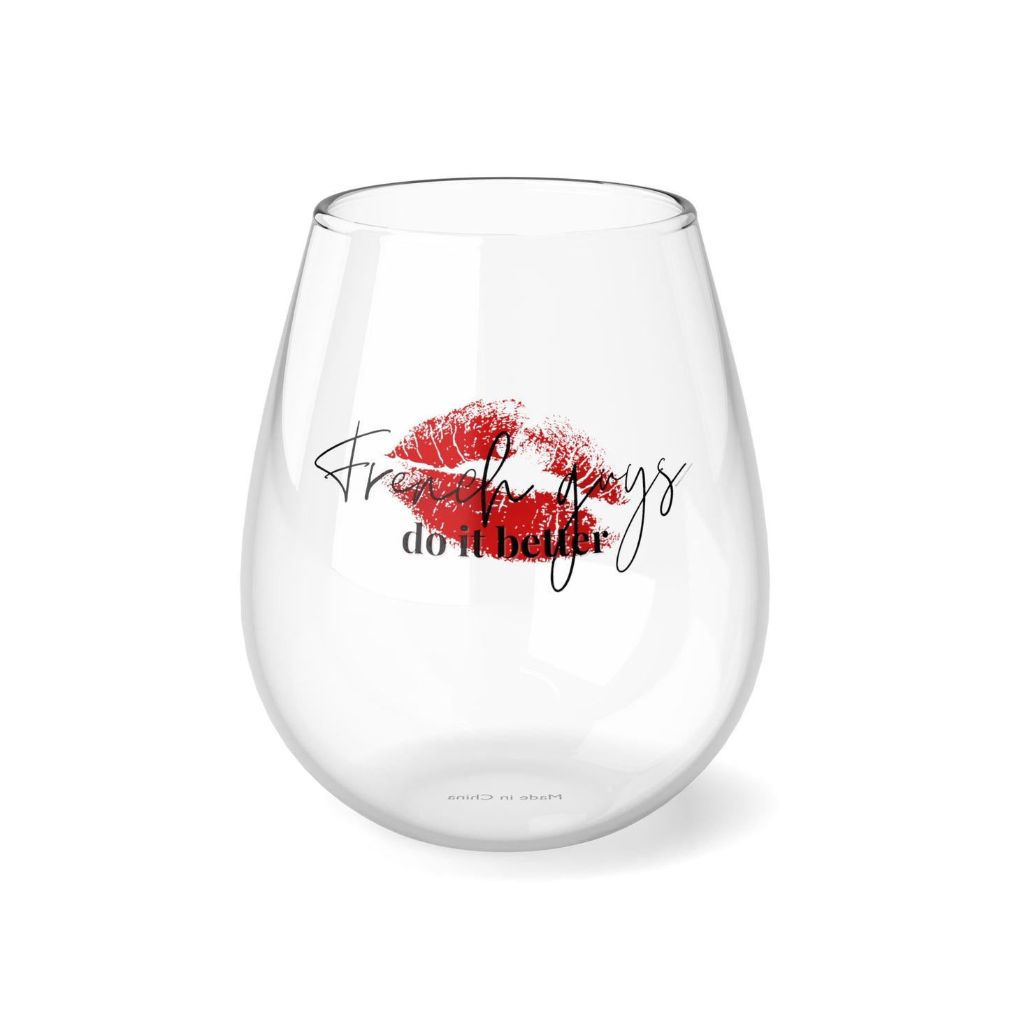 French Guys Stemless Wine Glass