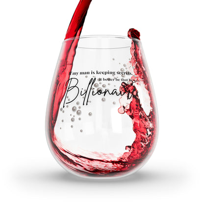 Secret Billionaire Stemless Wine Glass