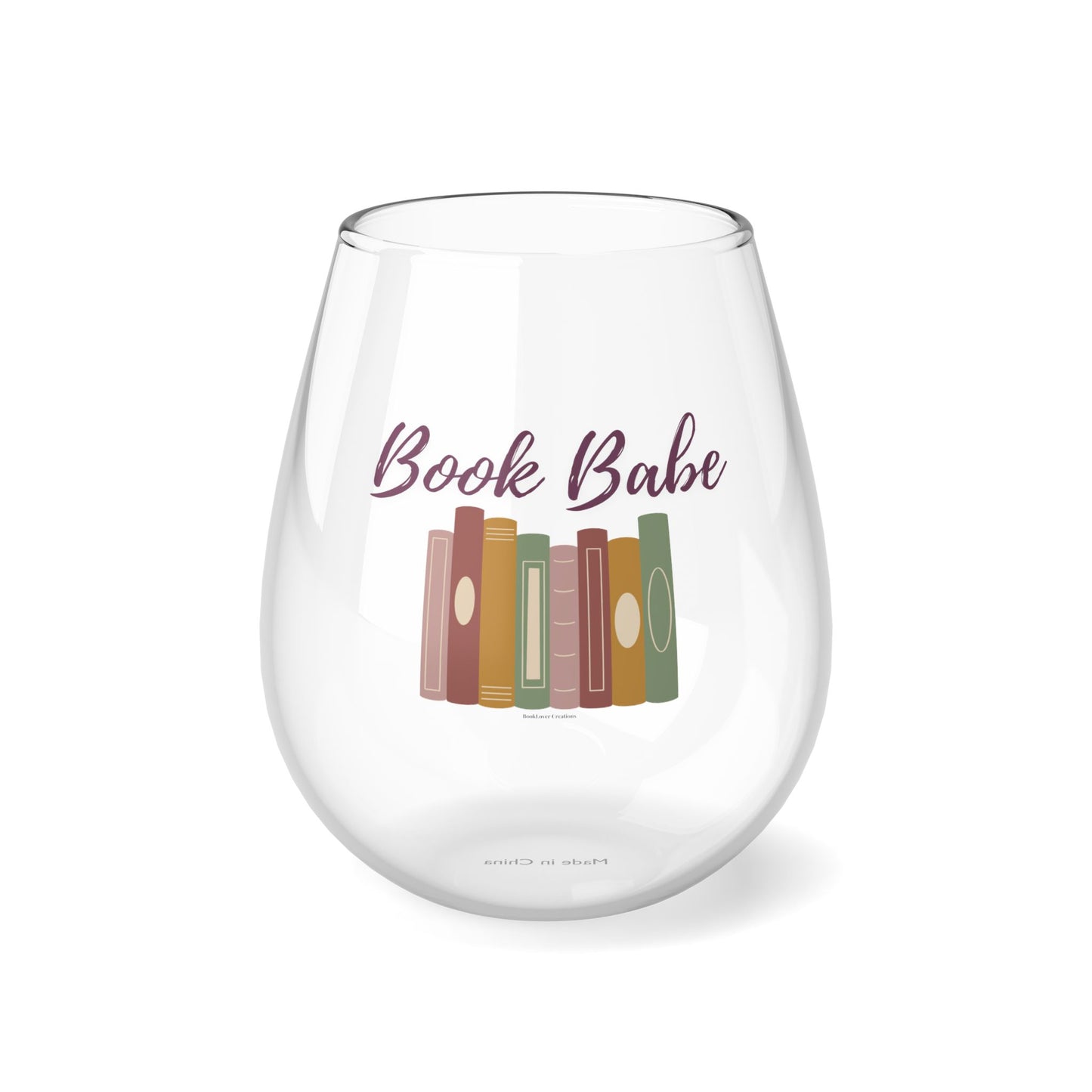 Book Babe Stemless Wine Glass